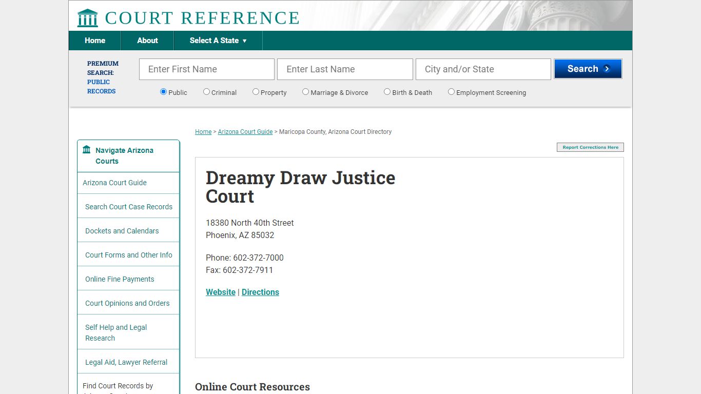 Dreamy Draw Justice Court - Courtreference.com